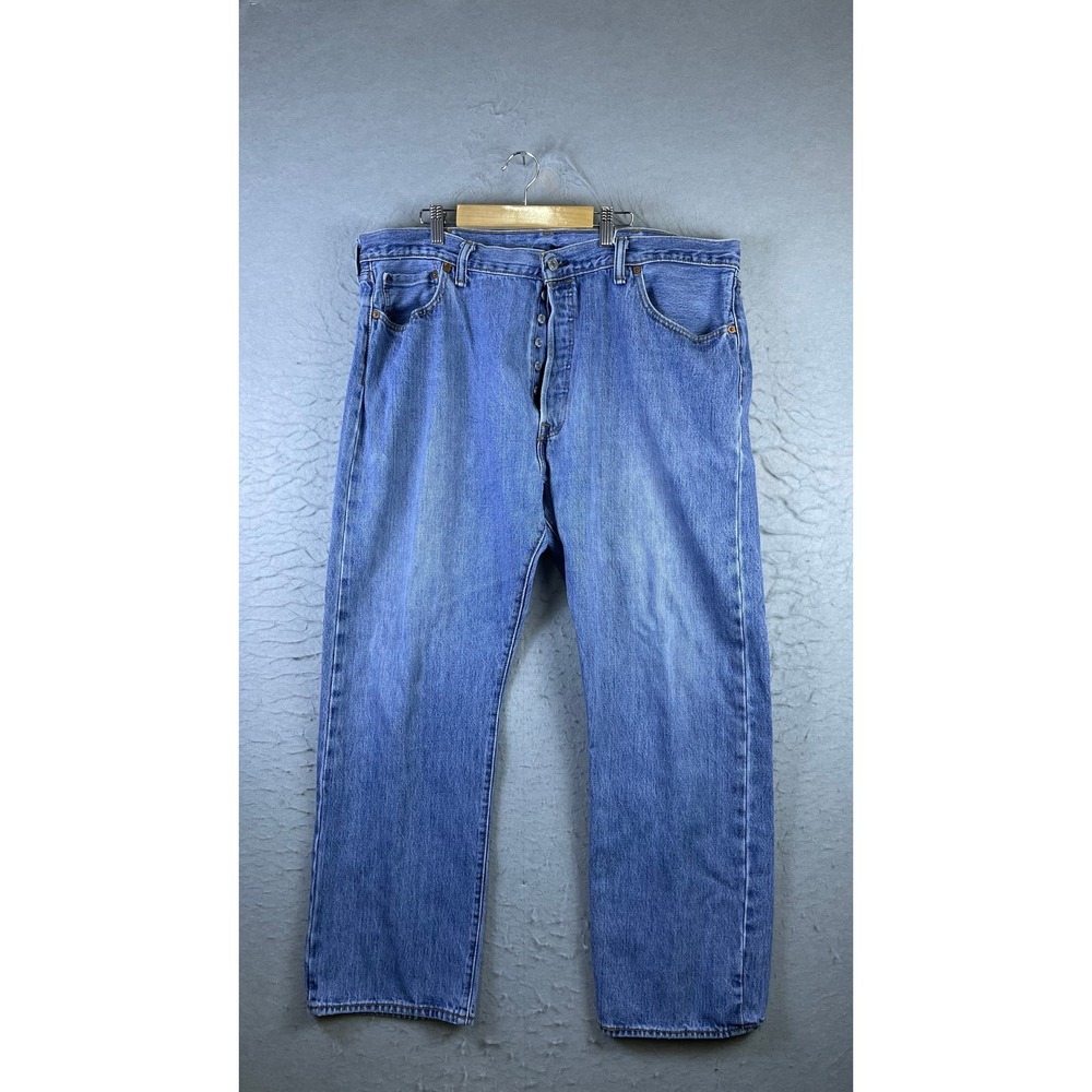 Levi 501 Original Fit Jeans Mens 42x30 Blue Excellent Button Fly Denim P012